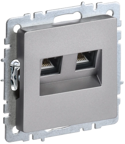 BRITE Роз. комп. 2-ая RJ45 кат.5E РК10-2-БрС сталь IEK