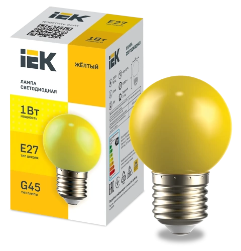 Лампа LED декор. G45 шар 1Вт 230В желтый E27 IEK