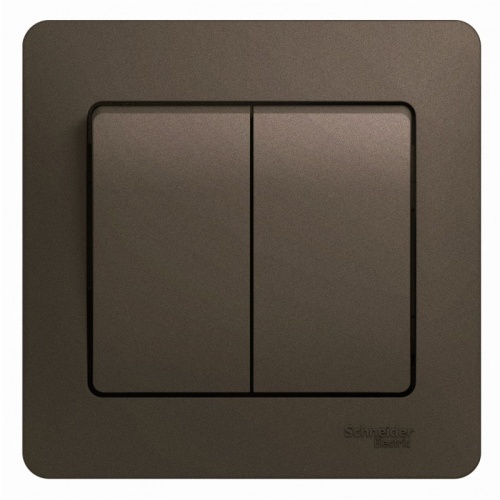 GLOSSA 2-клавишный ВЫКЛЮЧАТЕЛЬ, сх.5, 10АХ, в сборе, ШОКОЛАД