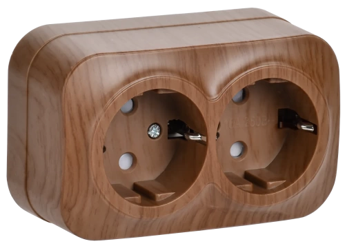 РСш22-3-ХД Розет. 2-ая с з/к и з/ш о/у 16А GLORY дуб IEK РСш22-3-ХД Розет. 2-ая с з/к и з/ш о/у 16А GLORY дуб IEK