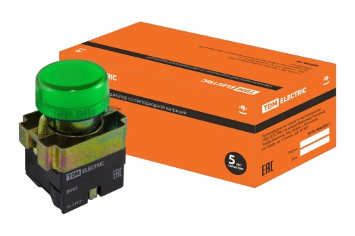 Лампа BV63 матрица d22 мм зеленыйTDM Лампа BV63 матрица d22 мм зеленыйTDM