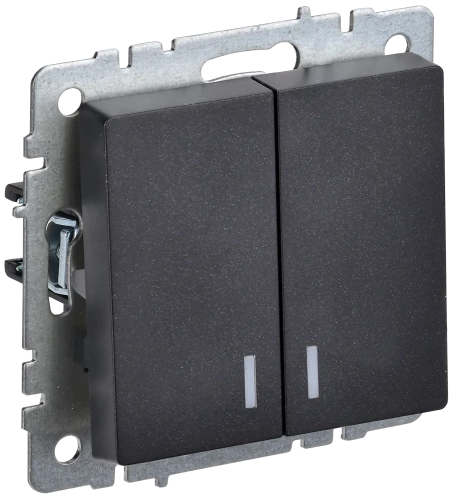 BRITE Выключ. 2-кл. с инд. 10А ВС10-2-1-БрЧ черн. IEK BRITE Выключ. 2-кл. с инд. 10А ВС10-2-1-БрЧ черн. IEK