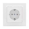 Минск Розетка 1-местная СП с заземлением 16А белая с защ. штор. EKF Basic