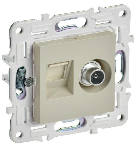 SKANDY Роз. двойная TV+RJ45 кат.5E SK-A14B беж. IEK SKANDY Роз. двойная TV+RJ45 кат.5E SK-A14B беж. IEK