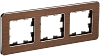 BRITE Рамка 3-мест. РУ-3-1-Бр металл коричн. RE AL IEK