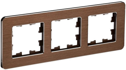 BRITE Рамка 3-мест. РУ-3-1-Бр металл коричн. RE AL IEK