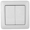 ХИТ С/У 2-клавишный ВЫКЛЮЧАТЕЛЬ 6А, 250В, БЕЛЫЙ. Россия