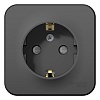 BLANCA О/У РОЗЕТКА с заземлением со шторками, 16А, 250В, АНТРАЦИТ