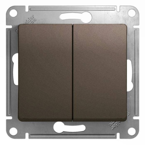 GLOSSA 2-клавишный ПЕРЕКЛЮЧАТЕЛЬ, сх.6/2,10AX, механизм, ШОКОЛАД GLOSSA 2-клавишный ПЕРЕКЛЮЧАТЕЛЬ, сх.6/2,10AX, механизм, ШОКОЛАД