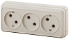 2-205-02 Эл/ус Intro Розетка 3х2P, 16А-250В, IP20, ОУ, Quadro, сл.кость