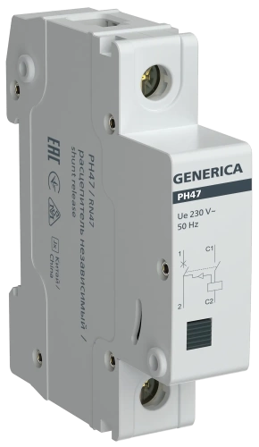 Расцепитель независимый РН47 на DIN-рейку GENERICA Расцепитель независимый РН47 на DIN-рейку GENERICA