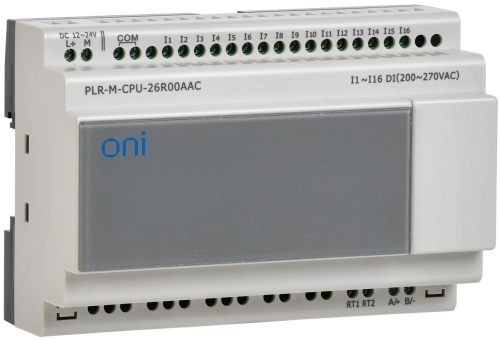 Микро ПЛК PLR-M. CPU DI16(230В АС) 12-24В DC ONI