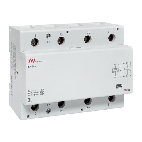 Контактор модульный КМ 80А 2NO+2NC 230VAC (6 мод.) AVERES EKF