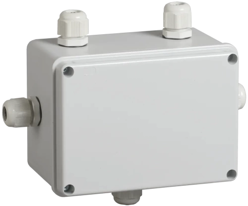 Коробка КМ41331 распаячная для о/п 150х110х85 мм IP55 (RAL7035, гермовводы PG11 5 шт)