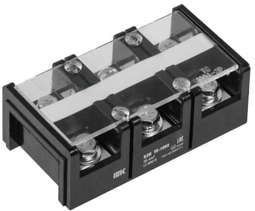 Блок зажимов БЗН ТС-1003 35 мм2 100A 3 пары IEK Блок зажимов БЗН ТС-1003 35 мм2 100A 3 пары IEK