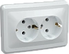 Розетка 2 мест. С/П c з/к без защ.штор.РС12-3-ВБ 16А ВЕГА (белый) ИЭК