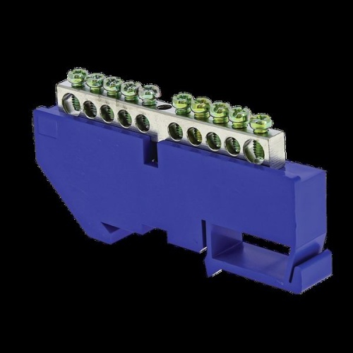 Шина "0" N (6x9мм) 10 отв. цинк синий изолятор на DIN-рейку EKF PROxima Шина "0" N (6x9мм) 10 отв. цинк синий изолятор на DIN-рейку EKF PROxima