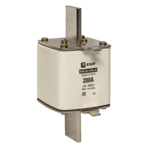 Плавкая вставка ППН-39 630/200А габарит 3 EKF Плавкая вставка ППН-39 630/200А габарит 3 EKF
