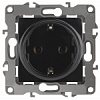 12-2102-06 Эл/ус ЭРА Розетка 2P+E Schuko со шторками, 16A-250В, IP20, Эра12, чёрный