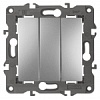 14-1107-03 Эл/ус ЭРА Выключатель тройной, 10АХ-250В, IP20, Эра Elegance, алюминий