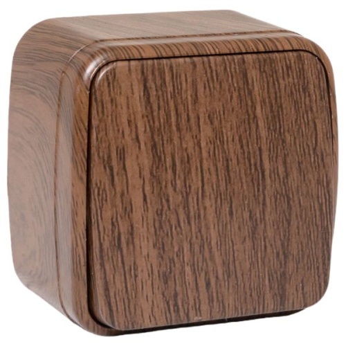 Выключатель 1-клавишный ОП Минск 10А тёмное дерево EKF Выключатель 1-клавишный ОП Минск 10А тёмное дерево EKF