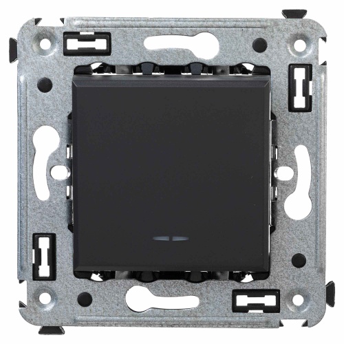 Инвертор одноклавишный в стену, "Avanti", "Черный матовый"