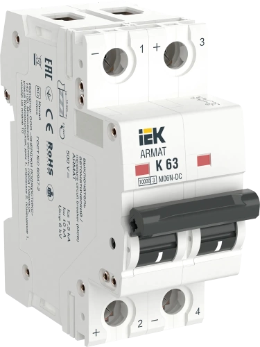 ARMAT Авт. выкл. M06N-DC 2P K 63А IEK ARMAT Авт. выкл. M06N-DC 2P K 63А IEK