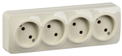 РС24-2-ХК Розет. 4-ая без з/к о/у 10А GLORY кремовый IEK РС24-2-ХК Розет. 4-ая без з/к о/у 10А GLORY кремовый IEK