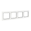 Стокгольм Рамка 4-местная белая с линией цвета черный EKF PROxima