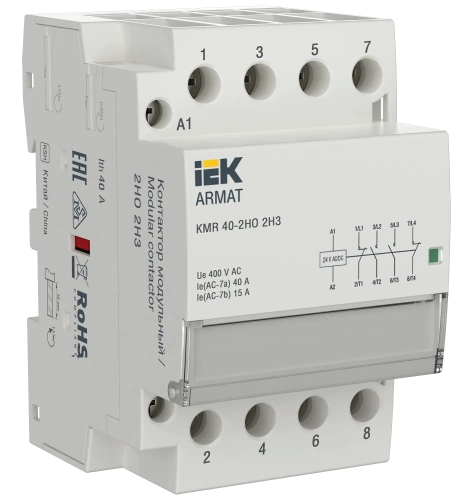 ARMAT Контактор модульный KMR 40А 24В AC/DC 2НО 2НЗ IEK