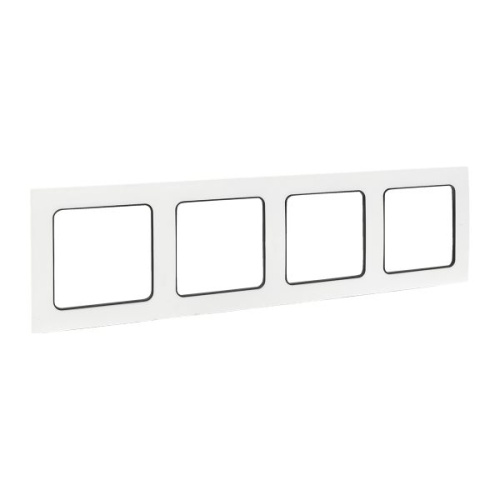 Стокгольм Рамка 4-местная белая с линией цвета черный EKF PROxima