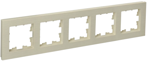 BRITE Рамка 5-мест. РУ-5-Бр беж. рифленый IEK