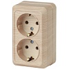 2-204-11 Эл/ус Intro Розетка 2х2P+E Schuko, 16А-250В, IP20, ОУ, Quadro, сосна