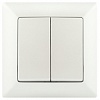 Выключатель Intro Solo 4-104-06 двухклавишный 10А-250В, IP20, СУ, перламутр