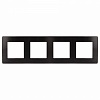 12-5104-06  Рамка для розеток и выключателей ЭРА Серия 12 12-5104-06 на 4 поста, Сатин, чёрный