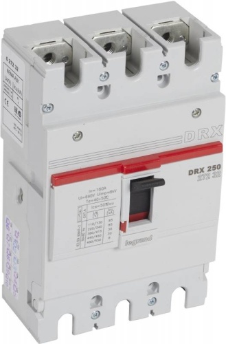 Выключатель авт. 3п 160А DRX250 термомагнитный 36кА Выключатель авт. 3п 160А DRX250 термомагнитный 36кА