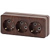 2-206-10 Эл/ус Intro Розетка 3х2P+E, 16А-250В, IP20, ОУ, Quadro, венге