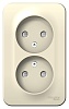 BLANCA О/У РОЗЕТКА двойная без зазем.со шт. ИЗОЛ.ПЛ.,16А, 250В, МОЛОЧНЫЙ