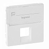 Valena ALLURE.Лицевая панель для одиночных розеток телефонных/информационных с держателем маркировки.Белая