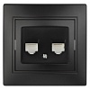 1-304-05  Intro Розетка информационная 2xRJ45, СУ, Plano, антрацит
