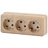 2-206-11 Эл/ус Intro Розетка 3х2P+E, 16А-250В, IP20, ОУ, Quadro, сосна