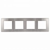 12-5104-03  Рамка для розеток и выключателей ЭРА Серия 12 12-5104-03 на 4 поста, Сатин, алюминий