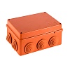 JBS150 Коробка огн. E110, о/п 150х110х70мм, без галогена,10 вых., IP55, 9P, (1,5-6 мм2), цвет оранж. Экопласт