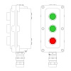 Взрывонепроницаемый пост управления из алюминия LCSD-03-B-MC-P1G(11)x1-P1G(11)x1-P1R(11)x1-PCMB-KA3MHK