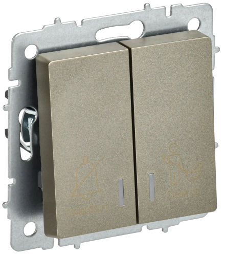 BRITE Выключ. 2-кл. с инд. отел. 10А ВС10-2-9-БрШ шамп. IEK