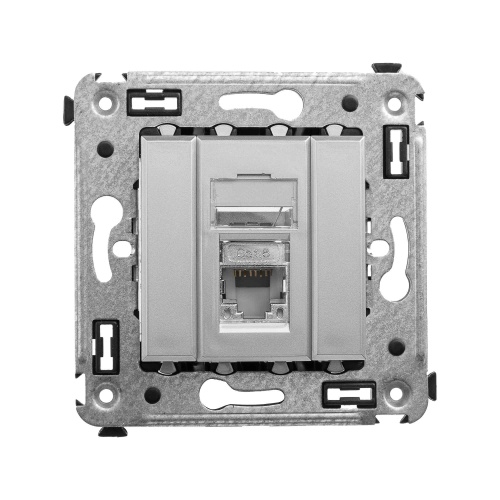 Компьютерная розетка RJ-45 в стену, кат.6 одинарная экранированная,"Avanti","Закаленная сталь"