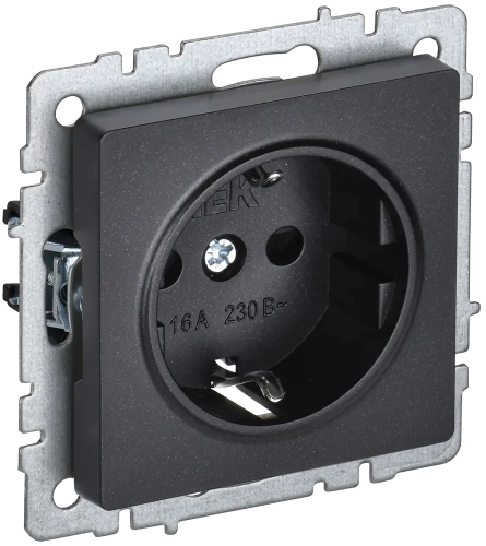 BRITE Роз. с з/к без з/ш 16А РС11-1-0-БрЧ черн. IEK