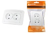 Розетка двойная 2П 10А белая "Валдай" TDM