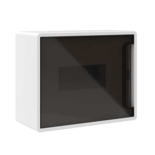 Щиток 8 мод настенный, белый, с тонированной дверцей, с 1 шиной PEN на 8 отв.