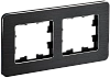 BRITE Рамка 2-мест. РУ-2-1-Бр металл черн. RE AL IEK